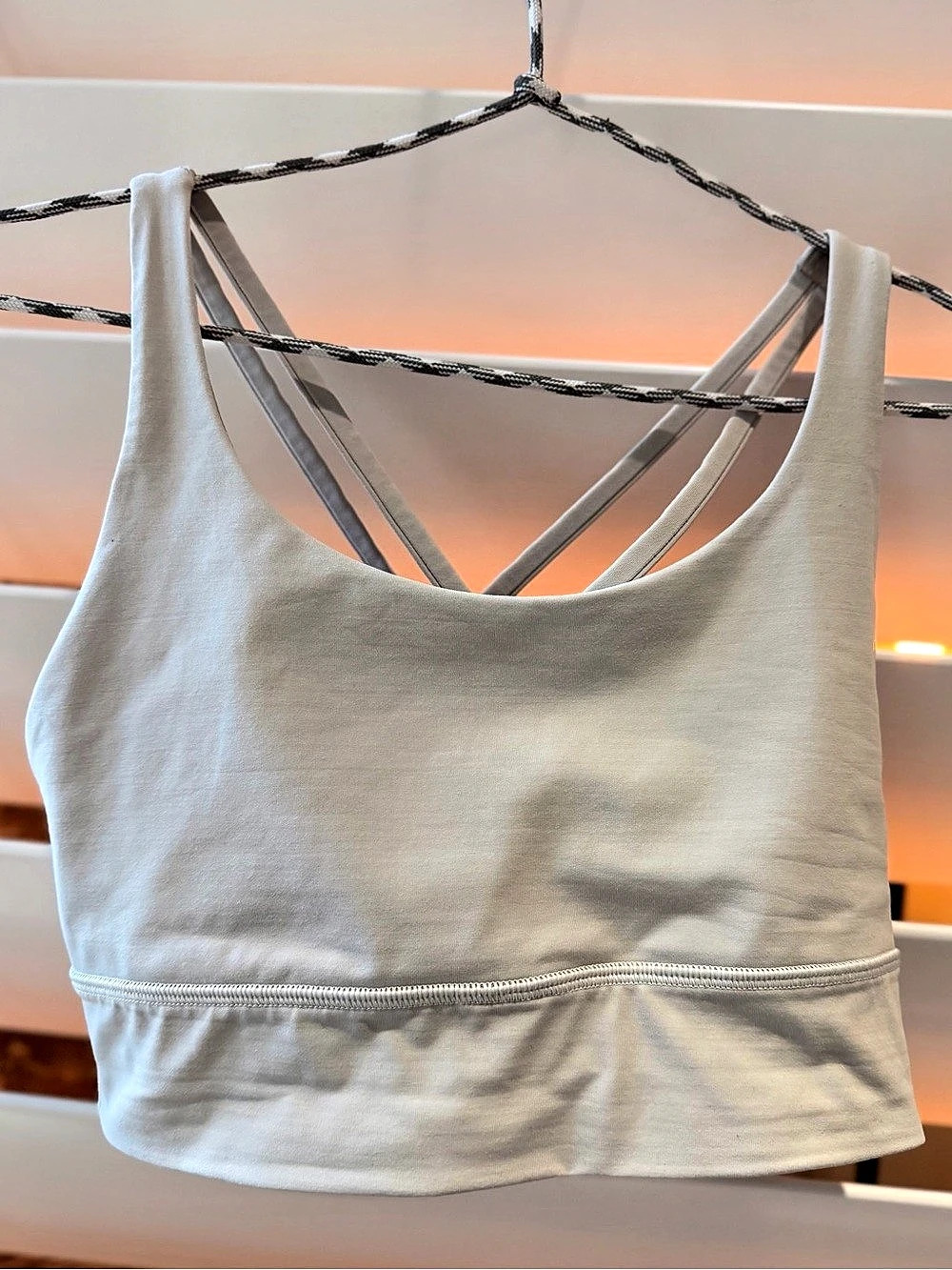 lululemon Energy Longline Bra Strappy White Size 8